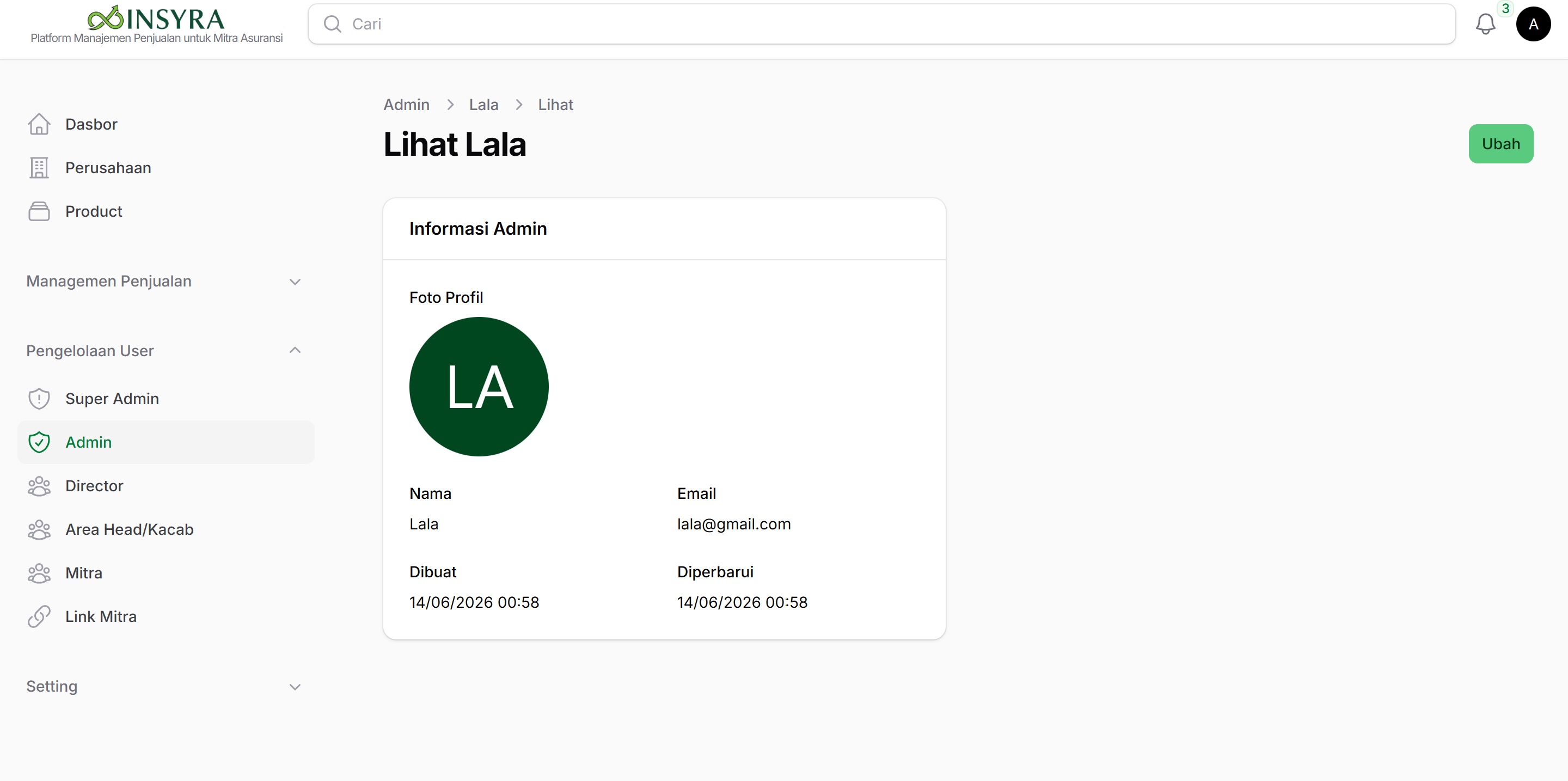 Lihat Admin