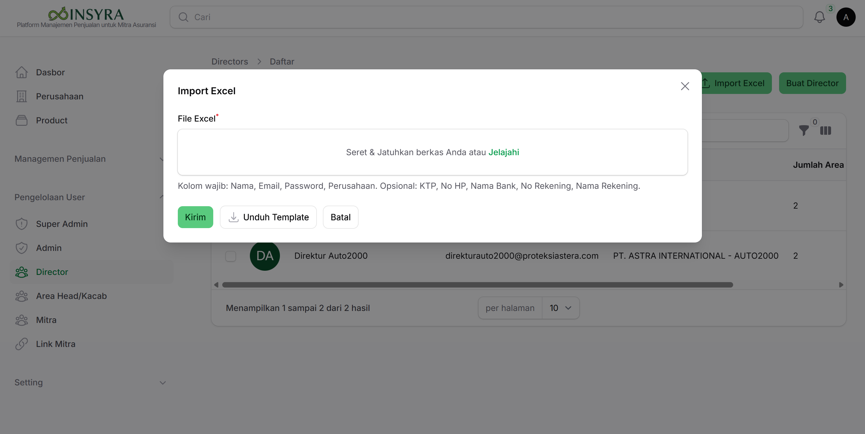 Form Import Excel