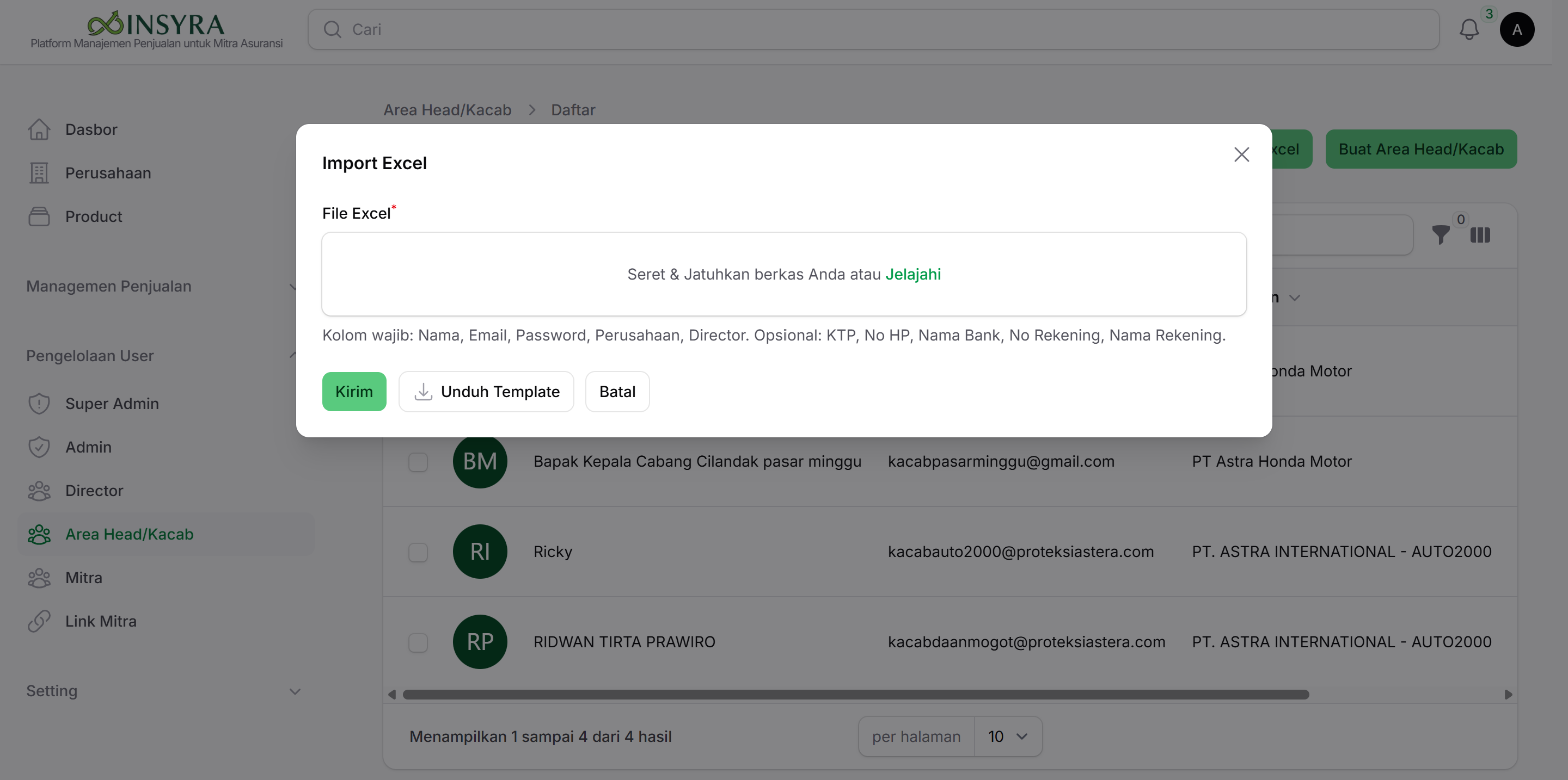 Form Import Excel