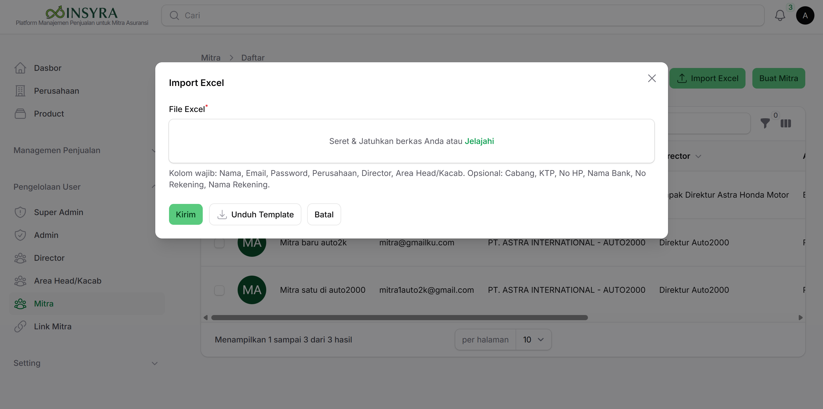 Form Import Excel